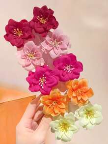 852件組彩色花朵與蝴蝶結髮飾套裝，包含蝴蝶結、花朵、蝴蝶髮夾，多款高彈力髮圈與迷你抓夾，甜美可愛髮飾，適合青少年與女孩，適用日常穿著、外出、學校、度假、海灘、派對、節日、禮物、畢業季 - 彩色 - 查看 4