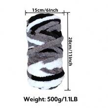 CLSUPER 500g/17.64oz/1.1lb Extra Thick Chenille Gradient Tie-Dye Yarn, Suitable For Arm Knitting, Beginner Handmade, Extra Thick Soft Giant Yarn, Suitable For Crochet And DIY Blankets, Multi-Color - Multicolor - View 6