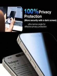 ZYSHI 2-Pack Full Screen Privacy Tempered Glass Screen Protector, Compatible With IPhone 17/16/15 Pro Max/14 Plus, Also Compatible With IPhone 16/15/14/13/11 Pro/X/XS Max/12 Mini/XR, Privacy Glass Screen Protector, Perfect Gift For Birthday, Family And Friends, Essential Phone Screen Protection Accessory, Suitable For Daily Protection, Office, Home Daily Protection Phone Screen Protector - Black - View 5