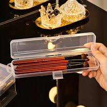 Transparent Portable Toothbrush And Toothpaste Storage Box, Leak-Proof Travel Toothbrush Case, Dust-Proof Oral Care Storage Box For Bathroom, Camping, Business Travel, Travel Transparent Storage Box, Makeup Brush Storage Box, Reusable - Clear - View 9
