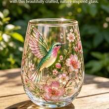 The 2026 "Garden Hummingbird" Chenyue Glass Tea Cup Features An Elegant Gold Rim And A 14-Ounce (Approx. 415 Ml) Capacity; Its Clear Body Makes It Perfect For Brewing Loose-Leaf Tea. This Cup Embodies The Artistic Beauty Of Nature. - Hummingbird - View 4