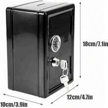 Metal Mini Piggy Bank Coin Cash Lock Box Kids Savings Box With 2 Keys Small Change Storage Can Desktop Combination Lock Children Boys Girls Birthday Gift Toy Savings Box - Multicolor - View 4