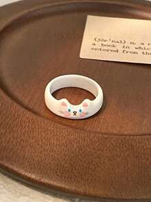 Juego de Anillos 3D Multicolor con Gatos Lindos, Adecuado para Mujeres, Decoración de Capas Diaria, Regalo para la Mejor Amiga - Anillo de gatito colorido - Ver 12