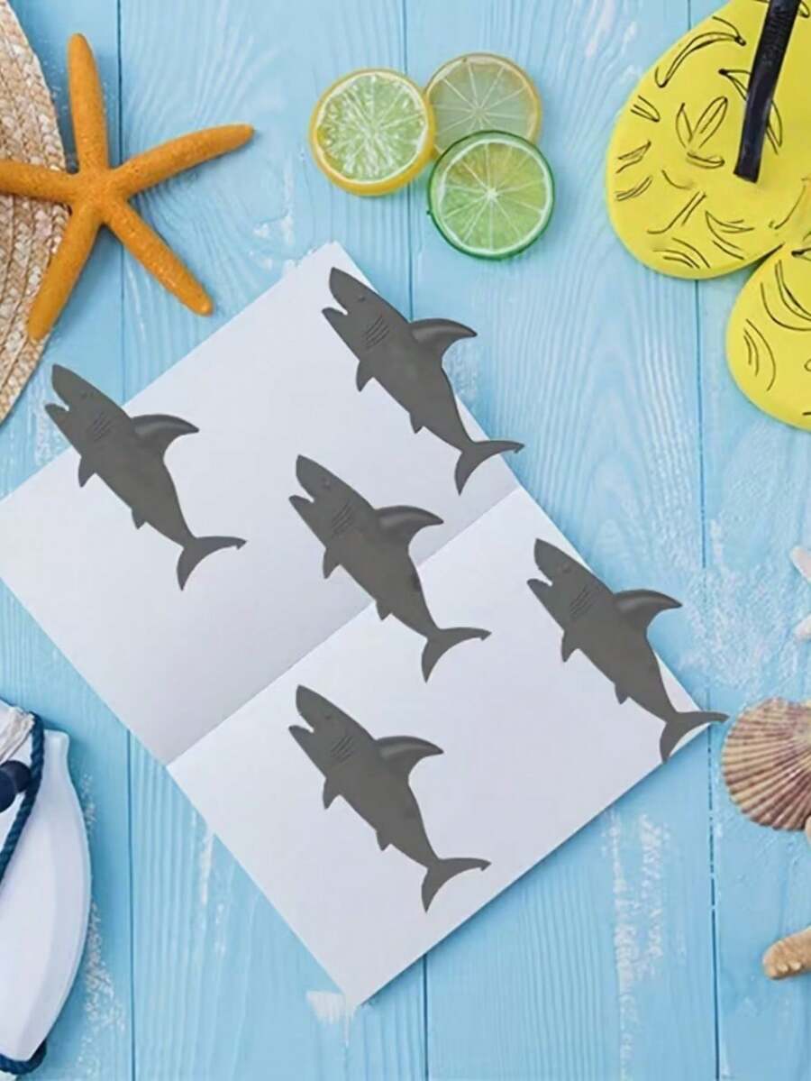 1個 3D鯊魚造型PVC書籤,耐用可愛動物設計,適合書迷,趣味個性閱讀配件,適用於書籍與文件夾,頁角書籤 - A - 查看 1