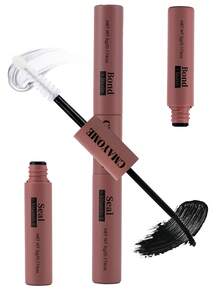 [72-Hour Strong Hold] 1/2/3/4/5/6pcs Hypoallergenic 2-In-1 Eyelash Glue & Sealer | 72-Hour Strong Hold, Latex-Free, Waterproof | Suitable For DIY Cluster False Eyelashes, Home False Eyelash Makeup Tools | Mixed Black Eyelash Extension Glue - Rust Brown - View 4