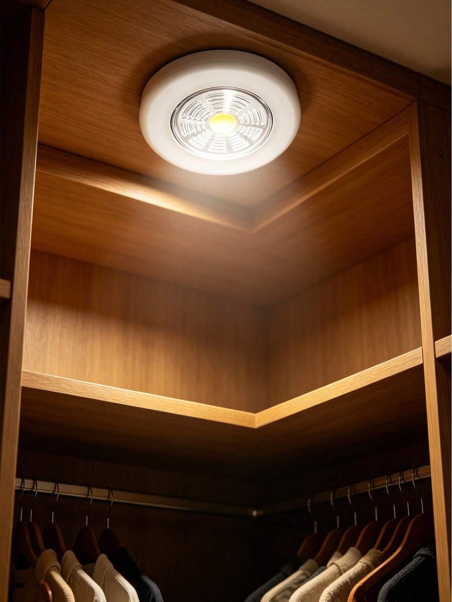 Luz de toque multiusos, luz LED de presión para cocina y hogar, luz de emergencia nocturna, luz para pared, gabinete y mostrador, luz para maletero de coche - Blanco - Ver 1
