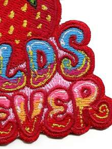 1 buah/2 buah/3 buah/4 buah Patch Stroberi Unik Musik Fields Forever Bordir Tempel Setrika - MultiWarna - View 6