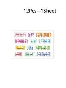 12/36張 1/3月計畫貼紙，創意日曆裝飾剪貼簿貼紙，節日美學手帳貼紙，日期頁標記索引索引標籤，彩色塗鴉日曆貼紙，適合作為生日、婚禮、週年紀念禮物 - 多色 - 查看 15