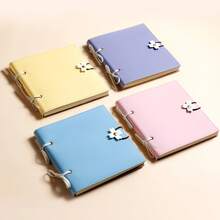 1pc Hot-Selling Tie-Up Notebook, Portable Sketchbook, Square Blank Journal, Travel Stamp Book, Back To School, Christmas, Perfect For Holiday Gift - Multicolor - View 6