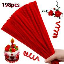 198 Pcs Chenille Stems,Pipe Cleaners Craft - Essential DIY Craft Supplies For Creative Projects & Handmade Decorations - Multicolor - View 18