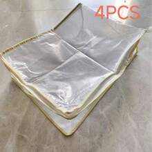 網格床品 4 件/1 件收納袋，大容量家用衣物收納袋，可視床品收納袋，適用於秋冬 4 件套、衣物、毛毯和床底收納 - 彩色 - 查看 12