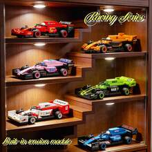 Set Hadiah 6 Buah Balok Bangunan Mobil Balap Inersia Partikel Mikro, Mobil Balap Realistis 6 Warna ABS dengan Stiker Dekoratif, Mainan Perakitan Edukatif Penghilang Stres, Dekorasi Perakitan Buatan Tangan DIY, Ornamen Mobil Meja, Koleksi Hadiah Ulang Tahun, Kembali ke Sekolah, Halloween, Natal, dan Idul Fitri - MultiWarna - View 3