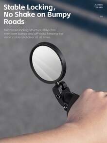 WEST BIKING Bicycle HD Convex Rearview Mirror Wide Field Of View Reliable 360 Degree Free Adjustment Bar End Design Lightweight Road Bike MTB Cycling Rearview Mirror - Black - View 4