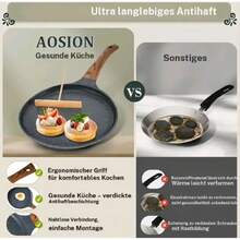 1 StüAntihaft-Pfannkuchenpfanne – für Pfannkuchen, Omeletts & Steaks, inkl. Holzspatel, praktisches Küchenutensil für Zuhause, Esszimmer & Grill - Übersicht 7