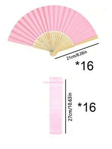 3-60支装优雅折叠手扇套装，包含感谢卡和礼品袋，新娘竹扇，是伴娘礼物、婚礼装饰、派对、活动和夏季配饰的理想之选。 - 彩色 - 查看 16