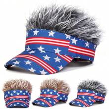 1pc Men's American Flag Patchwork Baseball Cap, Street Fashion Hat, Outdoor Sun Protection Casual Cap, Spring/Autumn Travel Beach Vacation - Multicolor - View 7