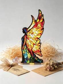 1pc Acryl Boekensteun Gothic Medieval-Style Angel-Themed Bookshelf; Suitable For Living Rooms, Bedrooms, And Festive Fireplace Decor; An Ideal Gift For Lovers Of Books And Fantasy Novels; Candle Not Included. - A - View 7