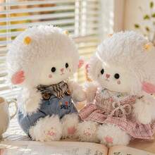 11.81inch Cute Fluffy White Sheep Wool Plush Toy - Super Soft And Skin-Friendly.Silicone Doll Full Silicone Body Plush Anime Figure Stuffed Animal Teddy Bear - Multicolor - View 8