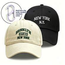 BONNY BOOM 1/2/3件刺繡字母 BROOKLYN EST.1631 NEW YORK 棒球帽，女款卡車帽，男款可調節尺寸帽子，輕量防曬帽，多功能棒球帽，適合夏季戶外運動、日常穿著、海灘派對、旅行度假，中性款，Y2K風格，送給朋友、返校、萬聖節、聖誕節、婚禮、母親節、父親節、老師、學生的完美禮物 - 彩色 - 查看 10