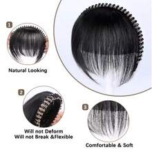 Ekstensi Rambut Bando Rhinestone dengan Poni untuk Wanita, Penutup Rambut Lurus Sintetis, Bando Berkilau dengan Poni, Aksesori Rambut Mudah Dipakai untuk Sehari-hari & Pesta - MultiWarna - View 4