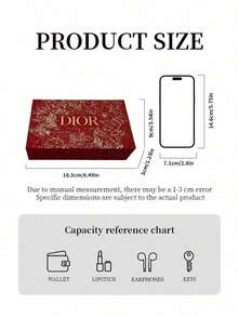 Dior 紅色亮片鏡面珠寶盒 5格口紅收納盒 新娘婚禮禮物 化妝品收納盒 唇彩化妝展示盒 - 紅色 - 查看 4