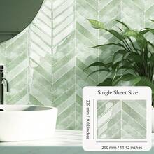 SUPSTICKER 1pc/10pcs Marble Herringbone 3D Gel PVC Wall Sticker, Self-Adhesive Waterproof Kitchen Bathroom Splash Guard, 3 Colors Available - 10Pcs - View 14