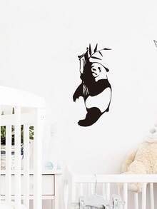 1pc Cartoon Decorative Wall Sticker, Funny Expression Decor Sticker, Cute Cat And Butterfly, Basketball Slow Motion Silhouette, Panda, PVC Self-Adhesive Removable Wall Sticker, Suitable For Bedroom, Living Room, Study, Dining Room, Bathroom, Home Wall Decoration, Etc. - Multicolor - View 15