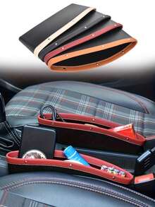 Car Seat Gap Storage Box, Car Seat Gap Filler, PU Full Leather Car Seat Gap Storage Box, Universal Fit, Can Be Placed Between Car Seats, Used To Store Phone, Keys, Cards, Pens And Other Items, Halloween, Christmas - Multicolor - View 2