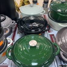 Cast Iron Casserole Pot With Lid, 24/28cm Optional, Random Colour - View 10