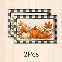 1pc Pumpkin Pattern Placemat, Breakfast Mat, Coffee Mat, Coaster, Bowl & Plate Mat, Home Kitchen Decor Accessory, Easy To Clean, Suitable For Home, Restaurant, Restaurant Decor, Holiday Gift, Gift For Friends, Multi-Piece Set - Multicolor - View 13