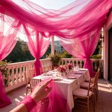 1 Roll - Romantic Rose Red 50-Meter Net Fabric Can Be Used For Wedding Decorations, Valentine's Day Party Scene Decorations, Birthday Parties, Halloween And Christmas Decorations, Event Party Backgrounds, And Outdoor Garden Parties. - View 7