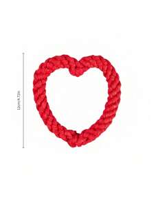 Cute Heart-Shaped Dog Rope Toy, Durable Tug Rope Toy Suitable For Large Dogs Golden Retriever, Puppy Interactive Teething Chewing Toy, Valentine's Day Pet Gift - Multicolor - View 3