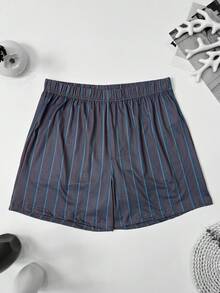 4pcs Men's Striped Print Pattern Allover Shorts, Summer Thin Breathable Casual Comfortable Home Sleep Shorts, Elastic Loose Fit, Multi-Color Combo Set - Multicolor - View 6
