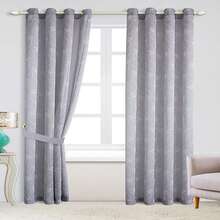 Einteiliger, Geprägter, Herzförmiger, Perforierter, Transparenter Vorhang, 140*280Cm, Geeignet Für Wohn- Und Schlafzimmer, Bietet Lichtdurchlässigkeit Und Einen Dekorativen Effekt. - Grau - Übersicht 4