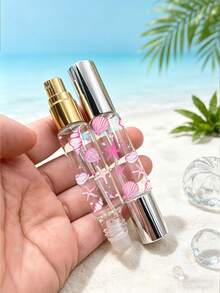 便攜旅行迷你可充電香水噴霧瓶 (10ml) - 採用雙端 2 合 1 設計，結合滾珠與噴霧功能。瓶身飾有櫻桃與蝴蝶結圖案，呈現優雅美感。 - 彩色 - 查看 2