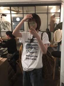 Y2K 2026夏季新款美式復古白色愛心字母印花休閒寬鬆女款短袖上衣 - 白色 - 查看 1