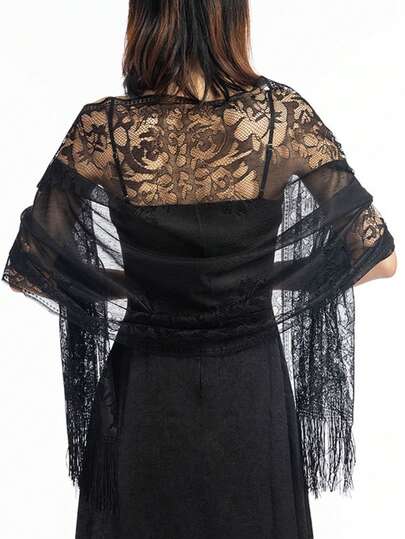 Lace Shawl For Bride, Bridesmaid, Evening Dress, Cheongsam, Party, Evening Banquet, Hollow Lace Shawl Scarf For Women