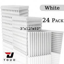 TOUO 8 Warna Panel Busa Akustik Berbentuk Baji, Paket 6-48 Buah, Bahan Perawatan Akustik Dinding Kedap Suara untuk Studio dan Home Theater - Baji - View 46