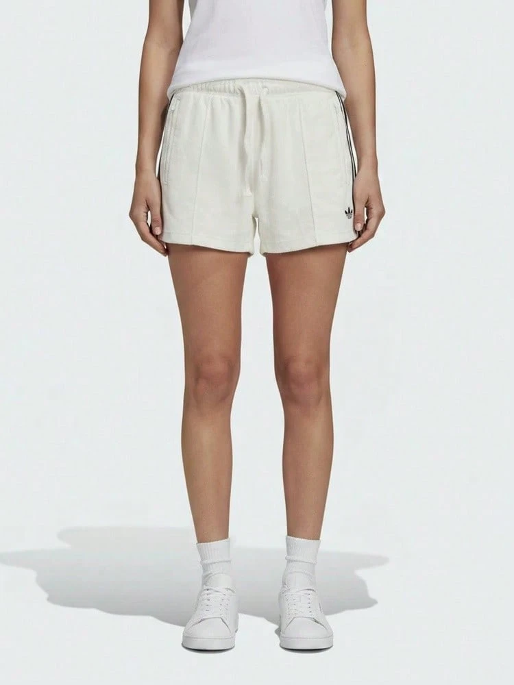Adidas Clover TT SHORTS Terry Fleece Three Stripes Breathable Comfortable Sports And Casual Running Shorts For Women - White - View 1