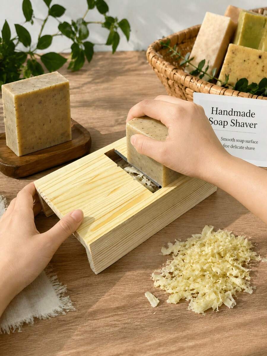 1 buah Serbaguna dari Kayu Solid untuk Memotong dan Merapikan, Memotong Sabun/Lilin Buatan Tangan, Alat Pemotong Keju Serbaguna, Kerajinan Merapikan Sabun dan Lilin Buatan Tangan, Alat Merapikan Perlengkapan Rumah Tangga. - A - View 1