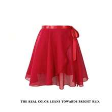 1 pezzo Gonna da balletto in chiffon con nastro in raso, gonna da danza mini avvolgente regolabile, sciarpa da vita, leggera e fluida, gonna trasparente da pratica per adulti, ideale per balletto, danza modellante e allenamento di danza cinese, accessori da spiaggia per donne - Multicolore - Visualizzare 30