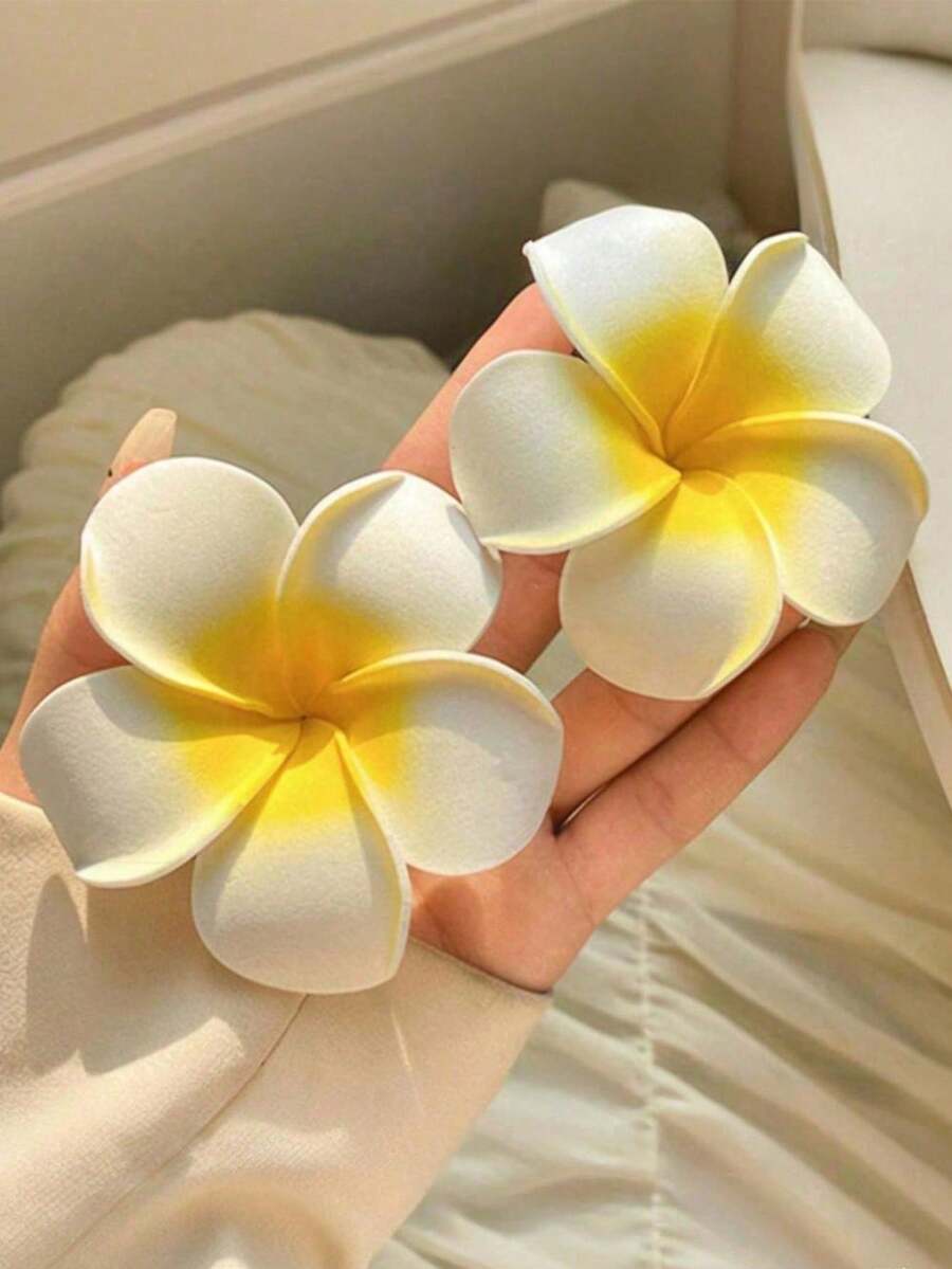 2pcs Medium Sunflower Beach Vacation Style Hair Clips - Multicolor - View 1