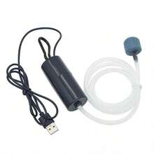 水族箱 USB 便攜式靜音增氧泵 家用魚缸增氧泵 釣魚用小型充氧機 - 黑色 - 查看 14