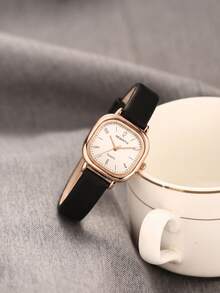 1pc Women's Leather Belt & Quartz Wrist Watch, Fashionable Versatile For Daily Wear - one-size - View 8