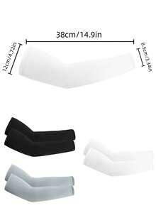 1Pair Ice Silk Cooling Arm Sleeves & Ice Touch Arm Gloves, Breathable Compression Sun Protection Arm Guards For Cycling Running Driving Golf Baseball, Unisex Outdoor Sports Arm Cover, Ideal Men Gift - Multicolor - View 2