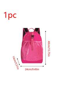1 buah Ransel Ringan Kapasitas Besar Motif Blok Warna, Tahan Air dan Tahan Aus, Tas Penyimpanan Anti Debu untuk Olahraga dan Perjalanan - MultiWarna - View 17