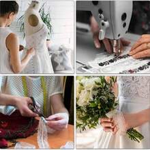 1PC- 5 Yards Lace Trim DIY Handmade Decoration Clothing Edge Knitting Tablecloth Sofa Lace Fabric Material - White - View 5
