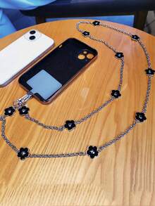 Drip Oil Flower Crossbody Phone Chain + Transparent Patch - Multicolor - View 3