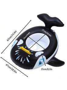 Anillo Flotante Inflable de Ballena Asesina Orca, Flotador de Piscina con Forma de Animal de Dibujos Animados con Agujeros para las Piernas & Mango Antideslizante para Nadar - Multicolor - Ver 5