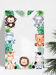 1 Set Jungle Animal Photo Frame Props, Jungle Animal Party Photo Frame Props, Birthday Party Paper Photo Frame, Jungle Party Photography Background Decoration, Party Accessories, Photo Props, Wild One Birthday Party Decoration, Baby Shower Decoration, Jungle Animal Safari Party Decoration, Birthday Party Supplies, Birthday Gift, Party Favors - Jungle Animals - View 10